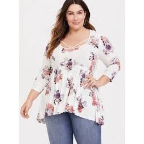 Torrid Super Soft Scoop Neck Strappy Babydoll Tee Size 4X - Picture 1 of 7